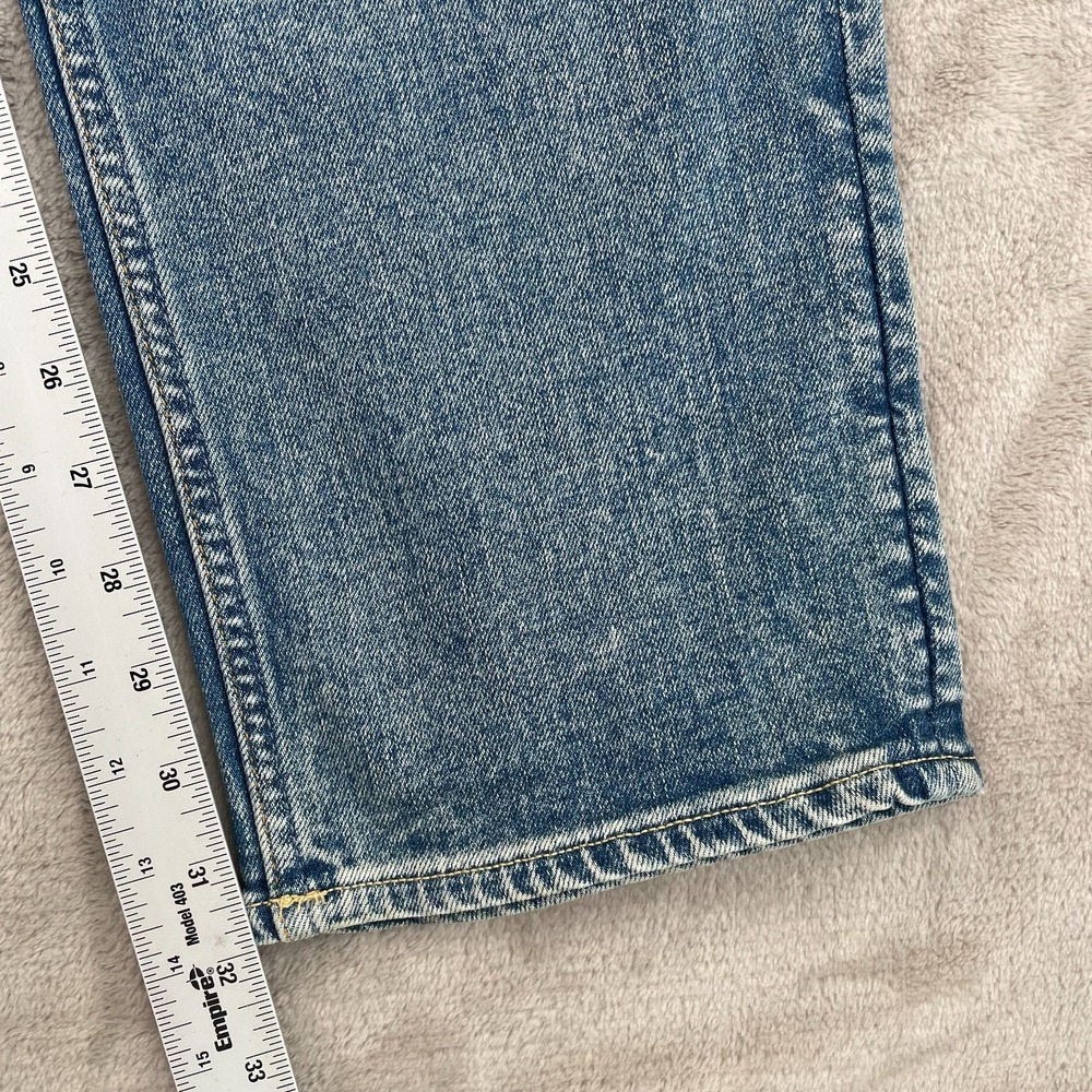 Faherty Blue Slim Straight Jeans Size 34 - would fit 35/36 - Picture 8 of 12